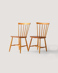 Coppia di sedie scandinave anni 50/60 in faggio e teak tipo Pinstol