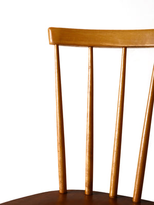Coppia di sedie scandinave anni 50/60 in faggio e teak tipo Pinstol 4