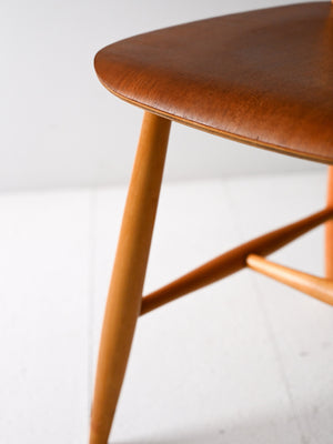 Coppia di sedie scandinave anni 50/60 in faggio e teak tipo Pinstol 5
