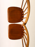 Coppia di sedie scandinave anni 50/60 in faggio e teak tipo Pinstol 7
