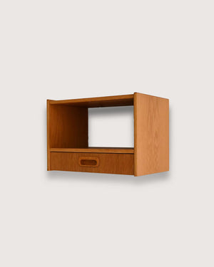 Comodino da parete scandinavo anni ’60 in rovere