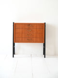 Comodino scandinavo anni ’50 in teak e ottone 1
