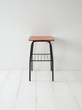 Coffee table scandinavo vintage con struttura in metallo 2