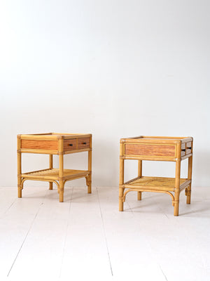 Comodini vintage in bambù 3