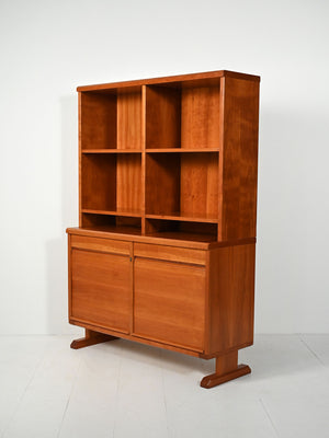 Libreria scandinava con sideboard e mensole a vista, anni 40/50 4