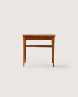 Comodino scandinavo vintage in teak con mensola 7