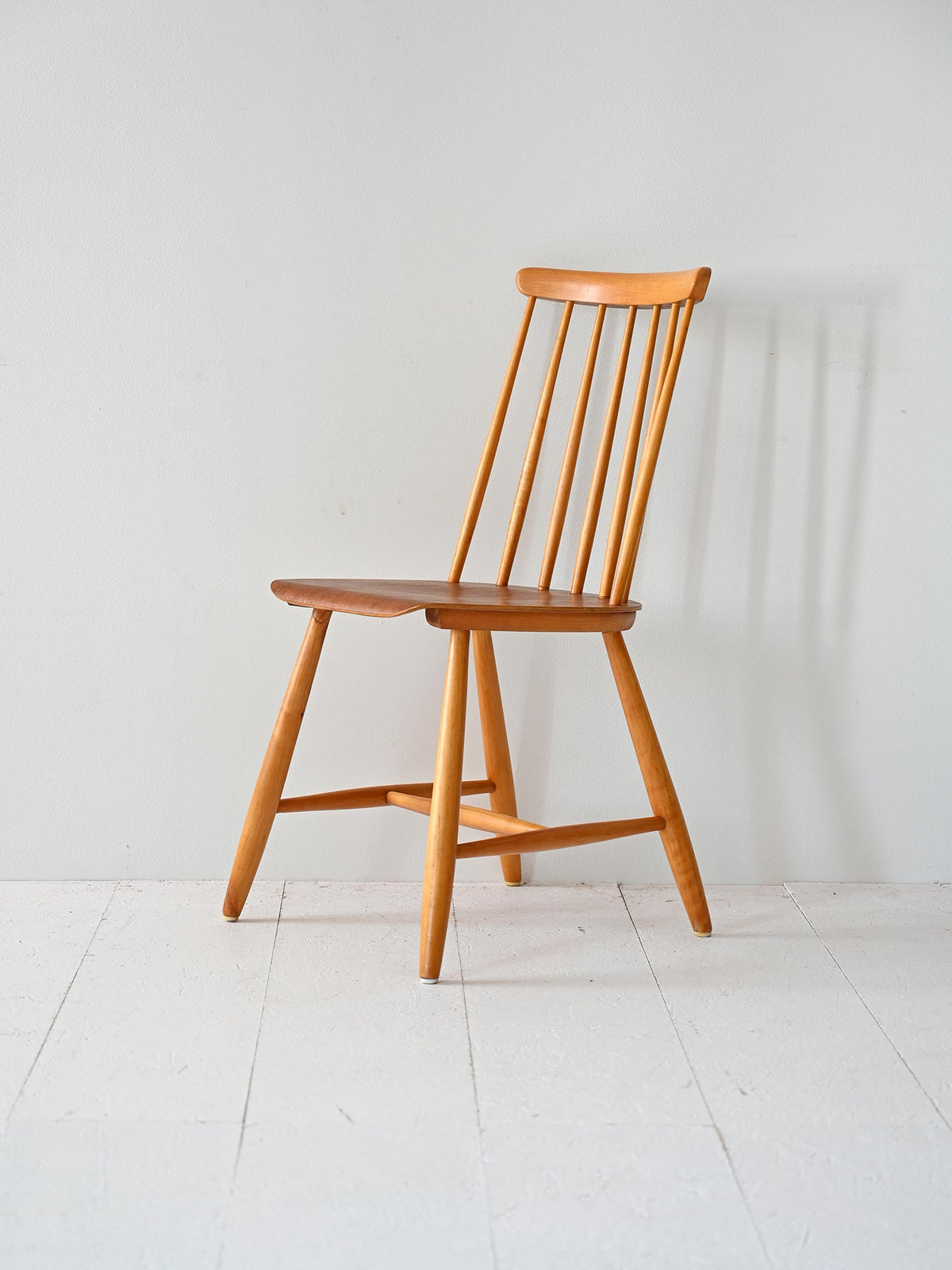 Sedia 'Pinnstol' svedese anni '60 – Seduta in teak e struttura in faggio