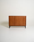 Cabinet scandinavo in rovere con chiudura a rullo, anni '60