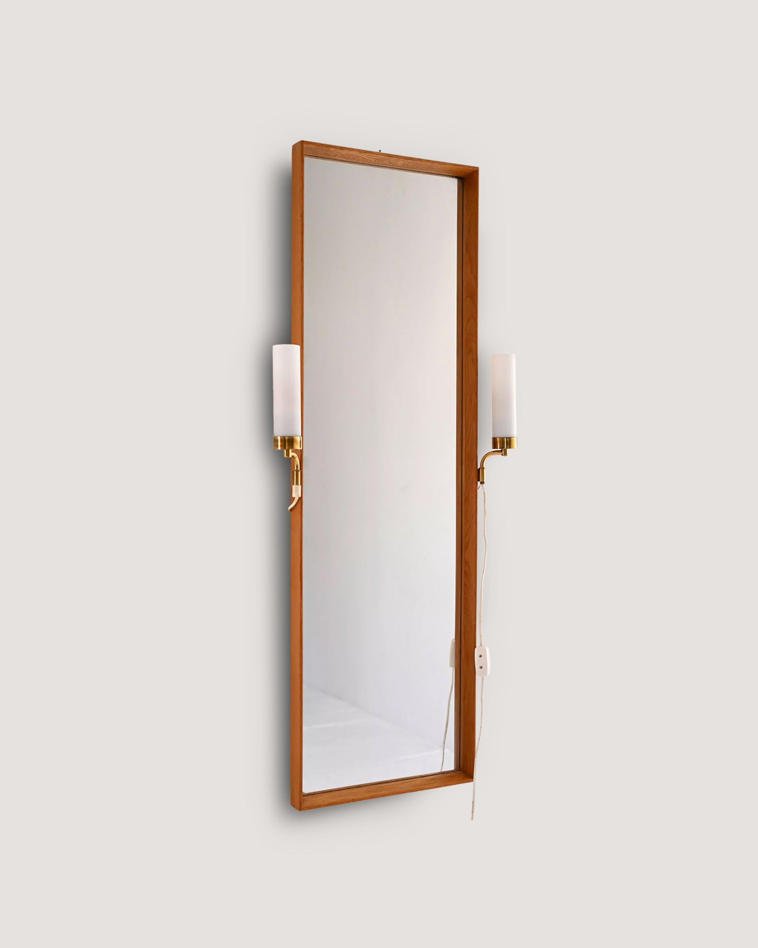 Specchio vintage anni '50 con applique integrate