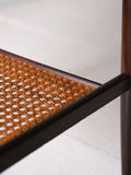 Coffee table scandinavo anni ’60 con mensola in paglia di Vienna 5