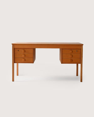 Scrivania danese vintage in teak chiaro