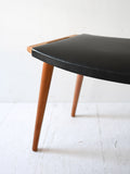 Sgabello vintage in legno e pelle 6