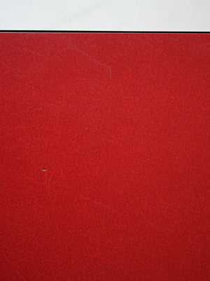 Tavolo da pranzo scandinavo anni '60 con top in formica rossa 6