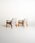 Coppia di poltrone scandinave in rovere, anni ’60
