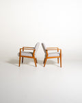 Coppia di poltrone scandinave in rovere, anni ’60
