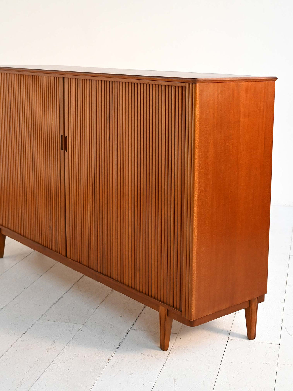 Highboard a serrandina in teak scandinavo anni ’60 8