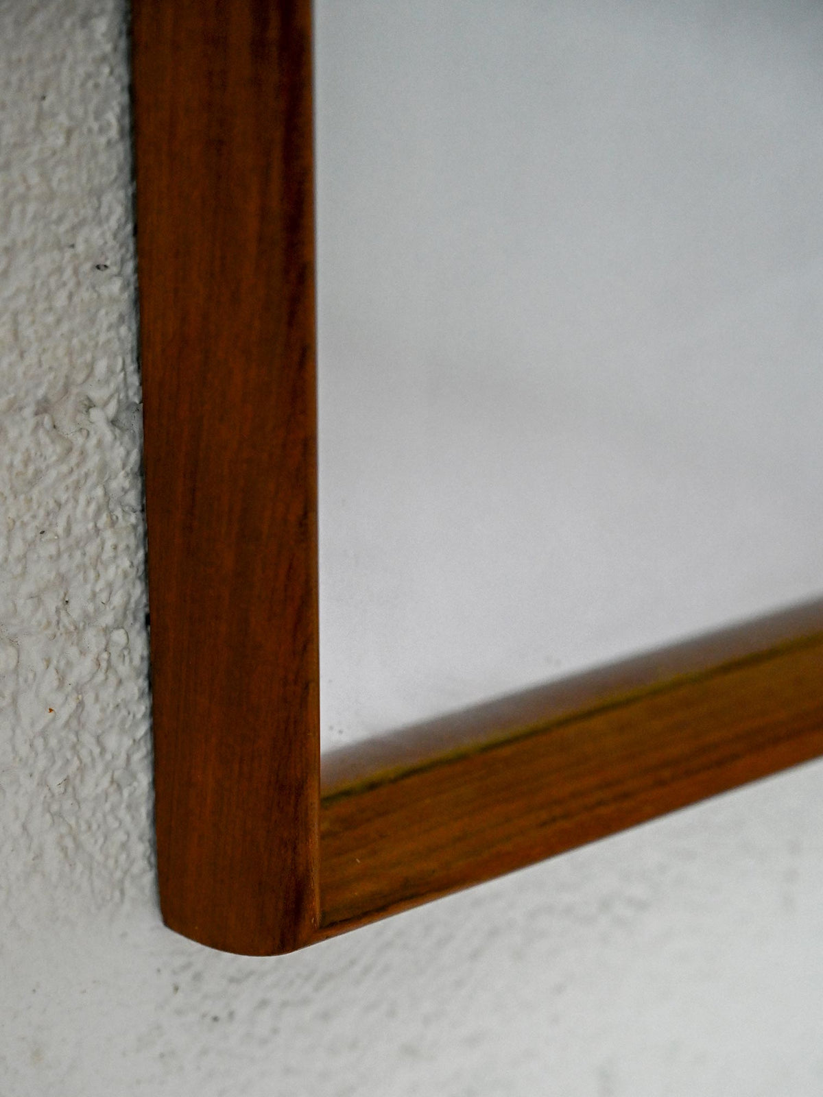 Specchio scandinavo vintage in teak, anni '50 2