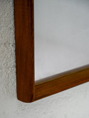 Specchio scandinavo vintage in teak, anni '50 2
