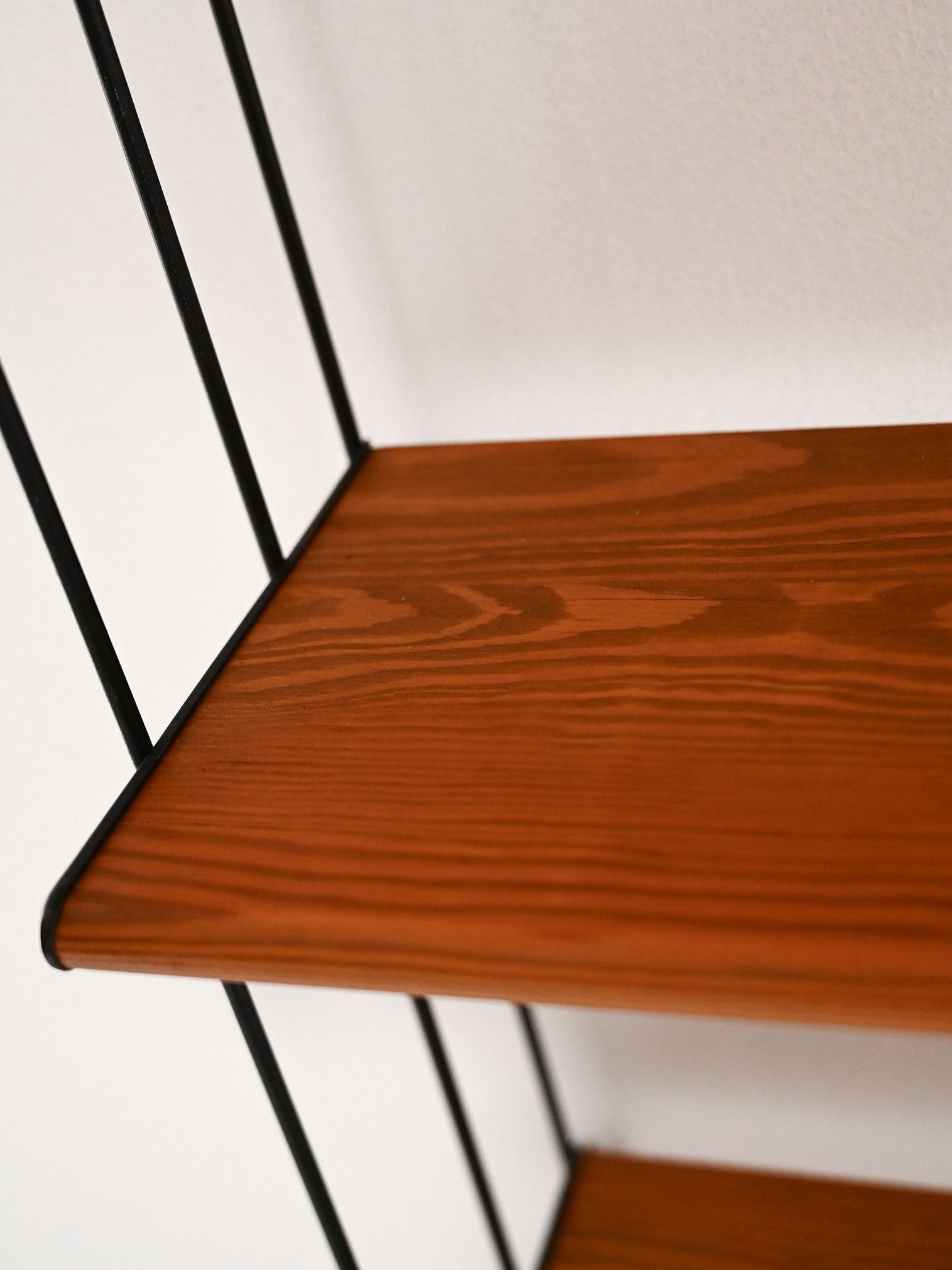 "Hylla" scandinava vintage anni 60 in rovere e ferro 5