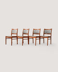 Set 4 sedie scandinave anni 60 in teak con tappezzeria originale