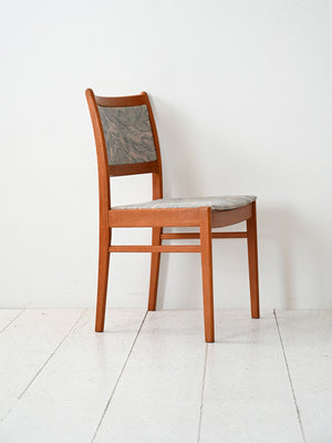 Set 4 sedie scandinave anni 60 in teak con tappezzeria originale 2