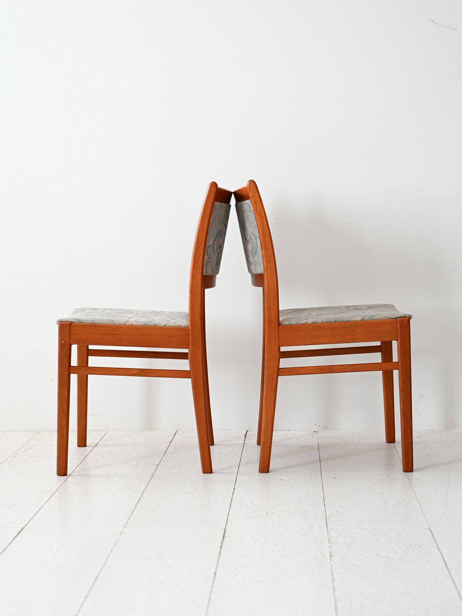 Set 4 sedie scandinave anni 60 in teak con tappezzeria originale 4