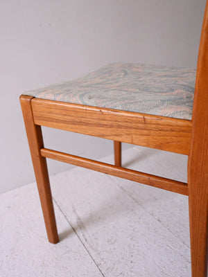 Set 4 sedie scandinave anni 60 in teak con tappezzeria originale 8