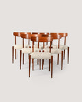 Set di sei sedie scandinave in teak anni ’60