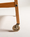 Carrello rettangolare scandinavo in rovere anni '60