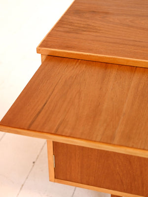 Sideboard scandinavo teak con piano estraibile anni ’60 6