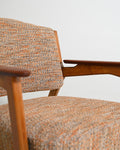 Poltrona scandinava in faggio e teak, anni '60