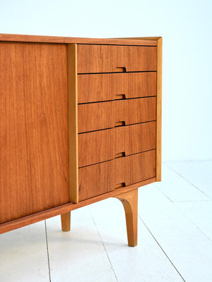 Sideboard scandinavo teak e pino anni ’60 9