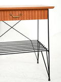 Comodino scandinavo in mogano e ferro modello “Rolf” 5