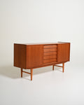 Sideboard scandinavo in teak con cassetti a tegola, anni '60