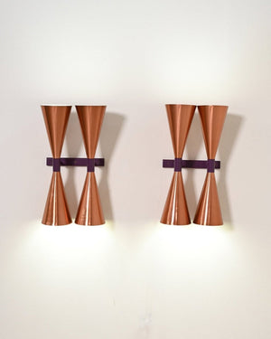 Coppia di appliques in rame modello “S-2021” di Hans-Agne Jakobsson, anni '60