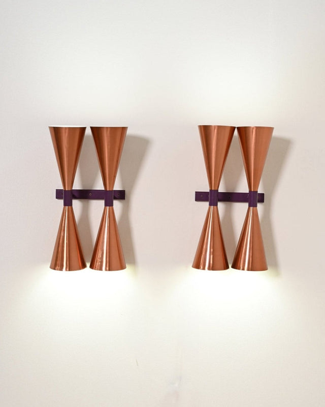 Coppia di appliques in rame modello “S-2021” di Hans-Agne Jakobsson, anni '60