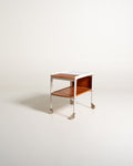 Carrello bianco "Thea" di Yngve Ekström con inserti in teak, anni 60