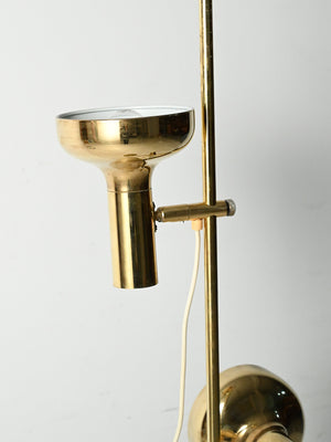 Lampada da terra scandinava in ottone con due punti luce regolabili 5