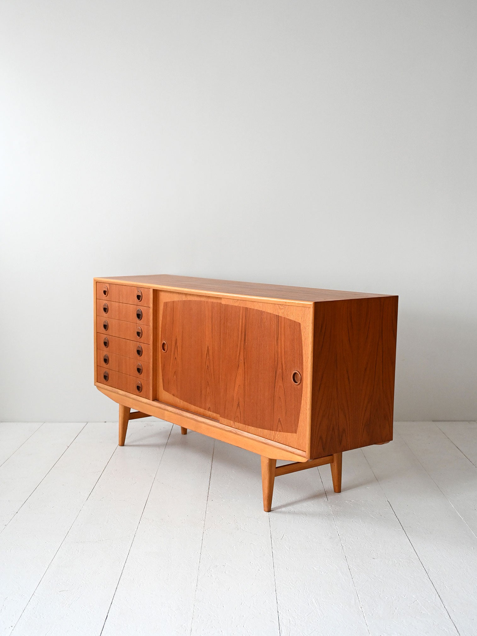 Sideboard scandinavo teak e rovere anni ’50/’60 5