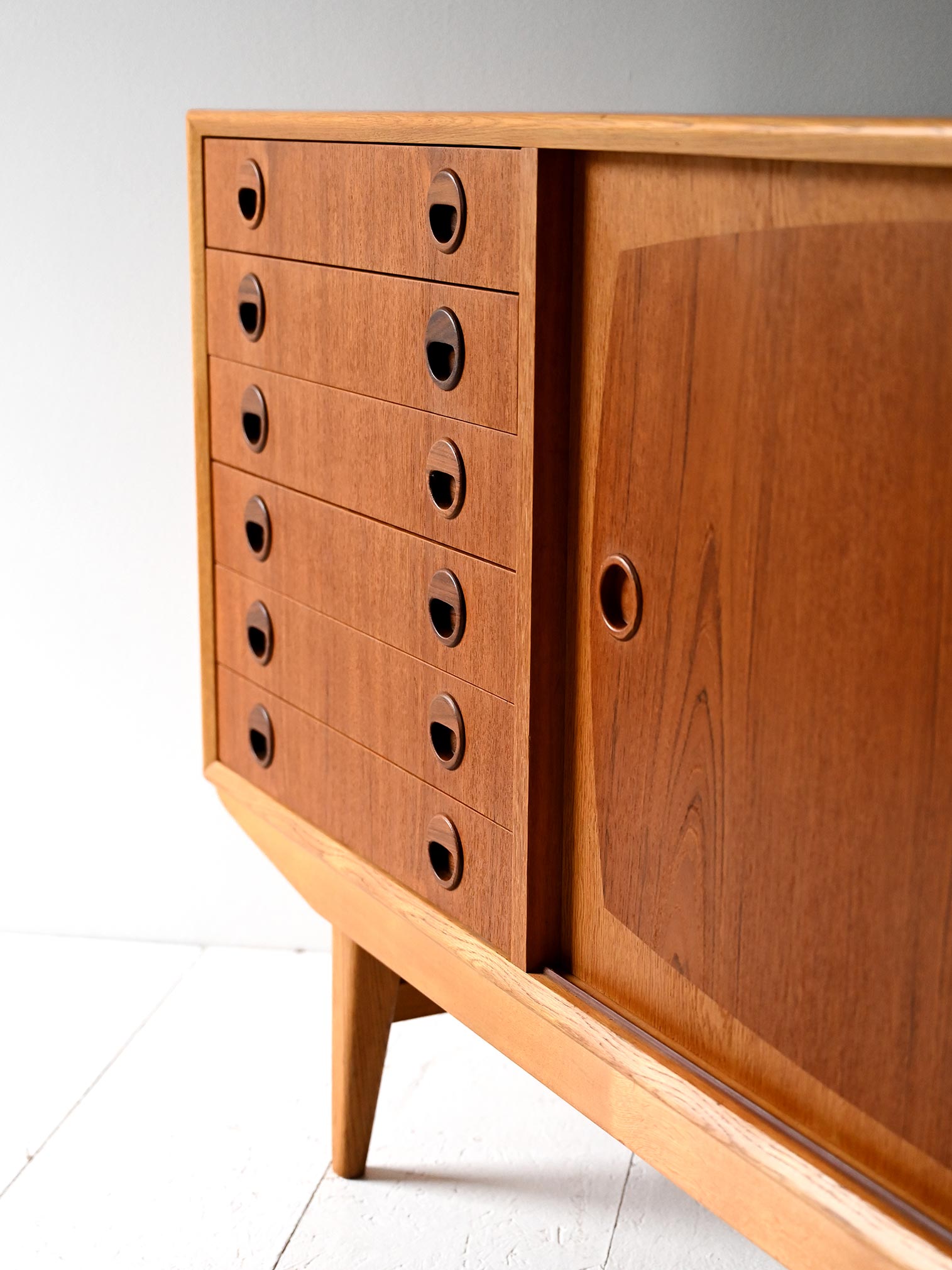 Sideboard scandinavo teak e rovere anni ’50/’60 9