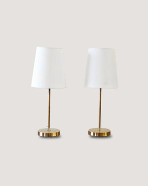 Coppia di abat-jour scandinave in ottone