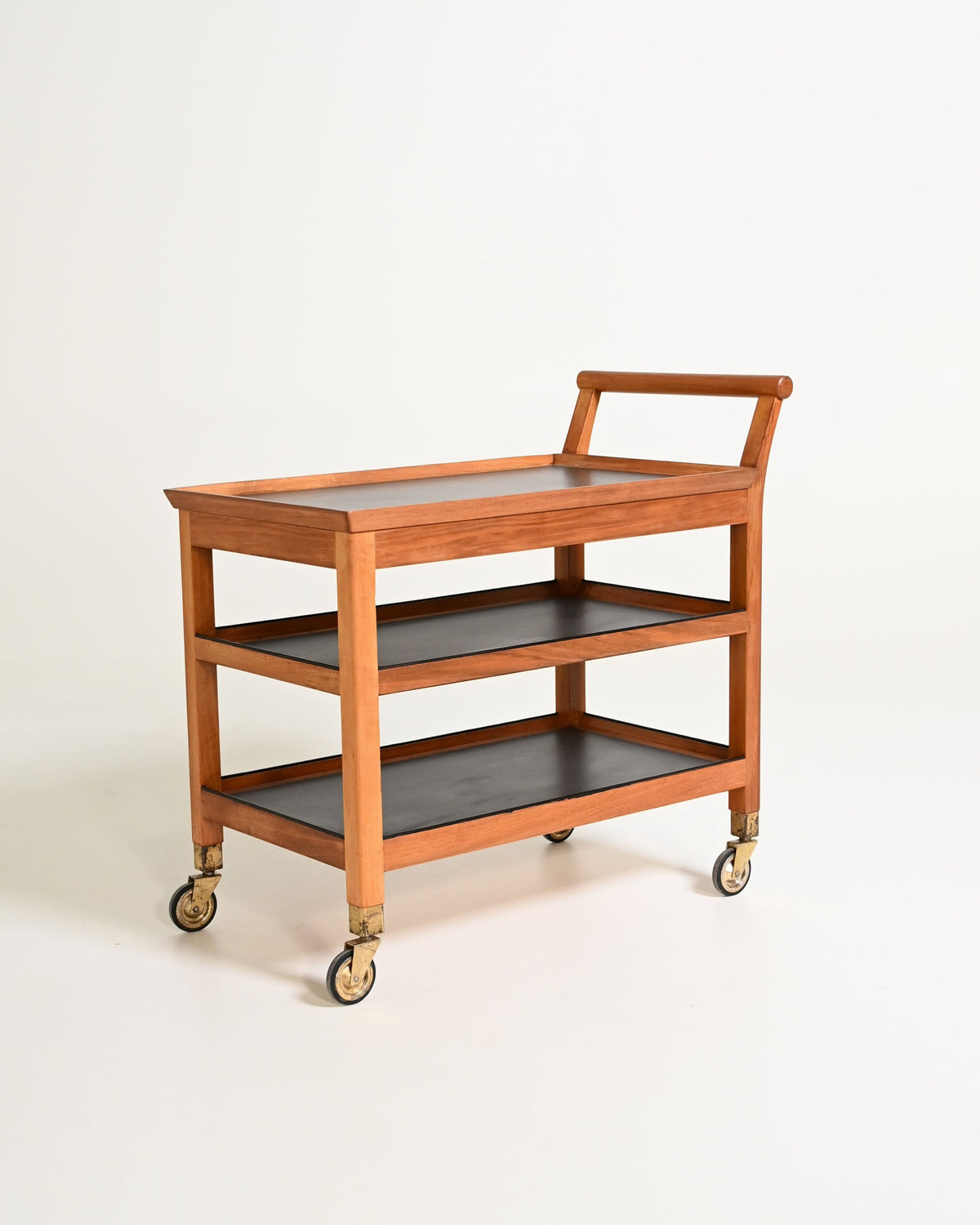 Carrello scandinavo in mogano, anni '50