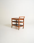 Carrello scandinavo in mogano, anni '50