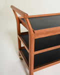 Carrello scandinavo in mogano, anni '50