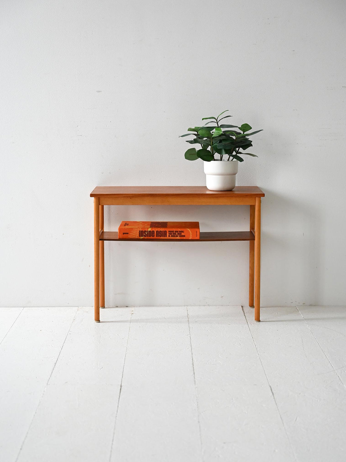Tavolino scandinavo vintage anni 50 in faggio e teak