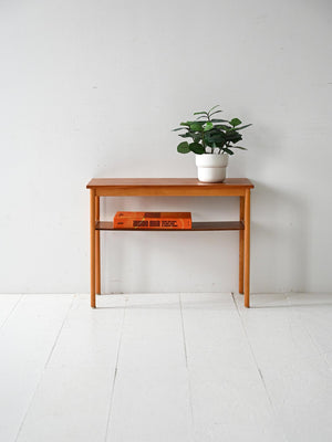 Tavolino scandinavo vintage anni 50 in faggio e teak
