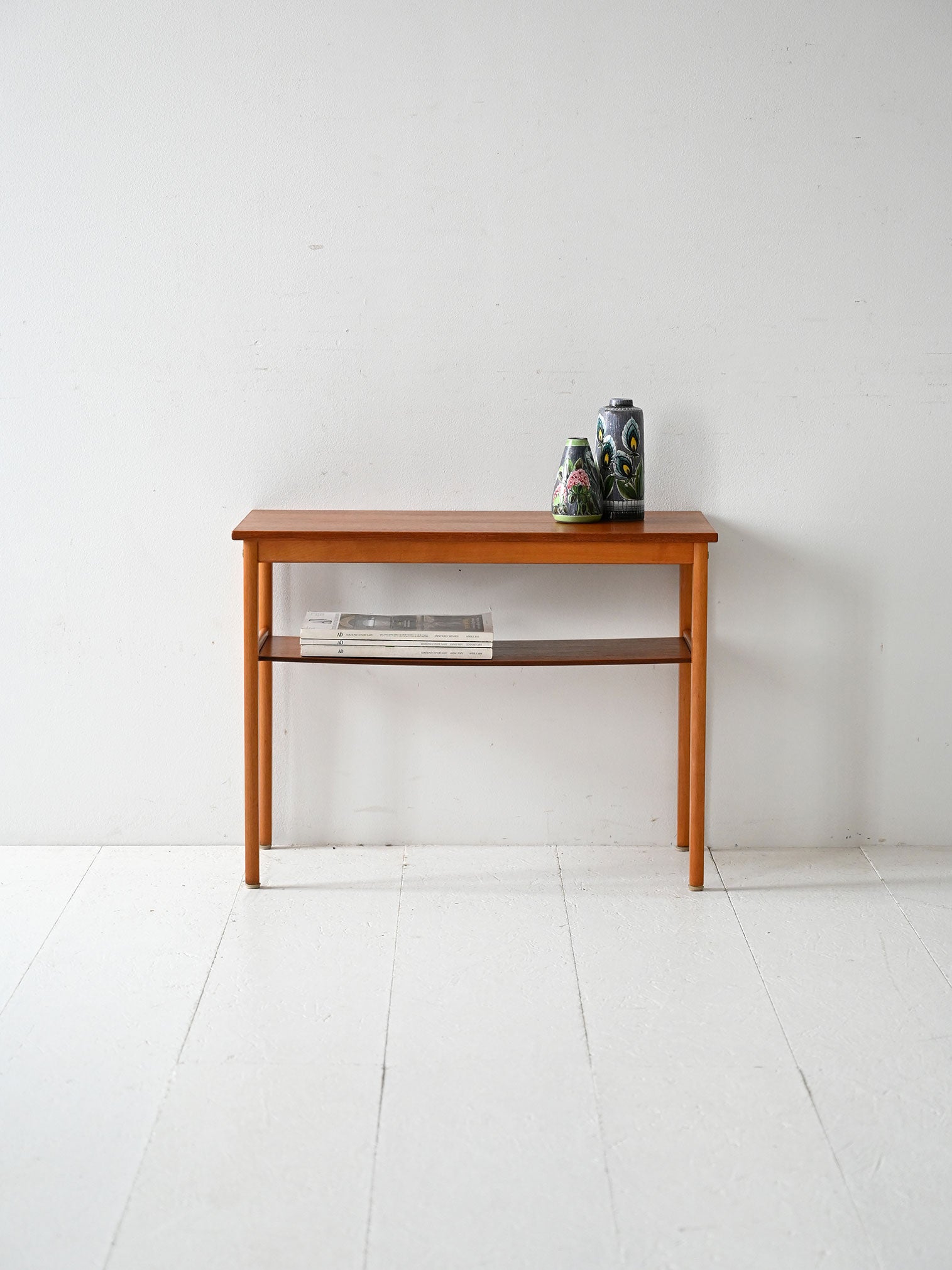 Tavolino scandinavo vintage anni 50 in faggio e teak