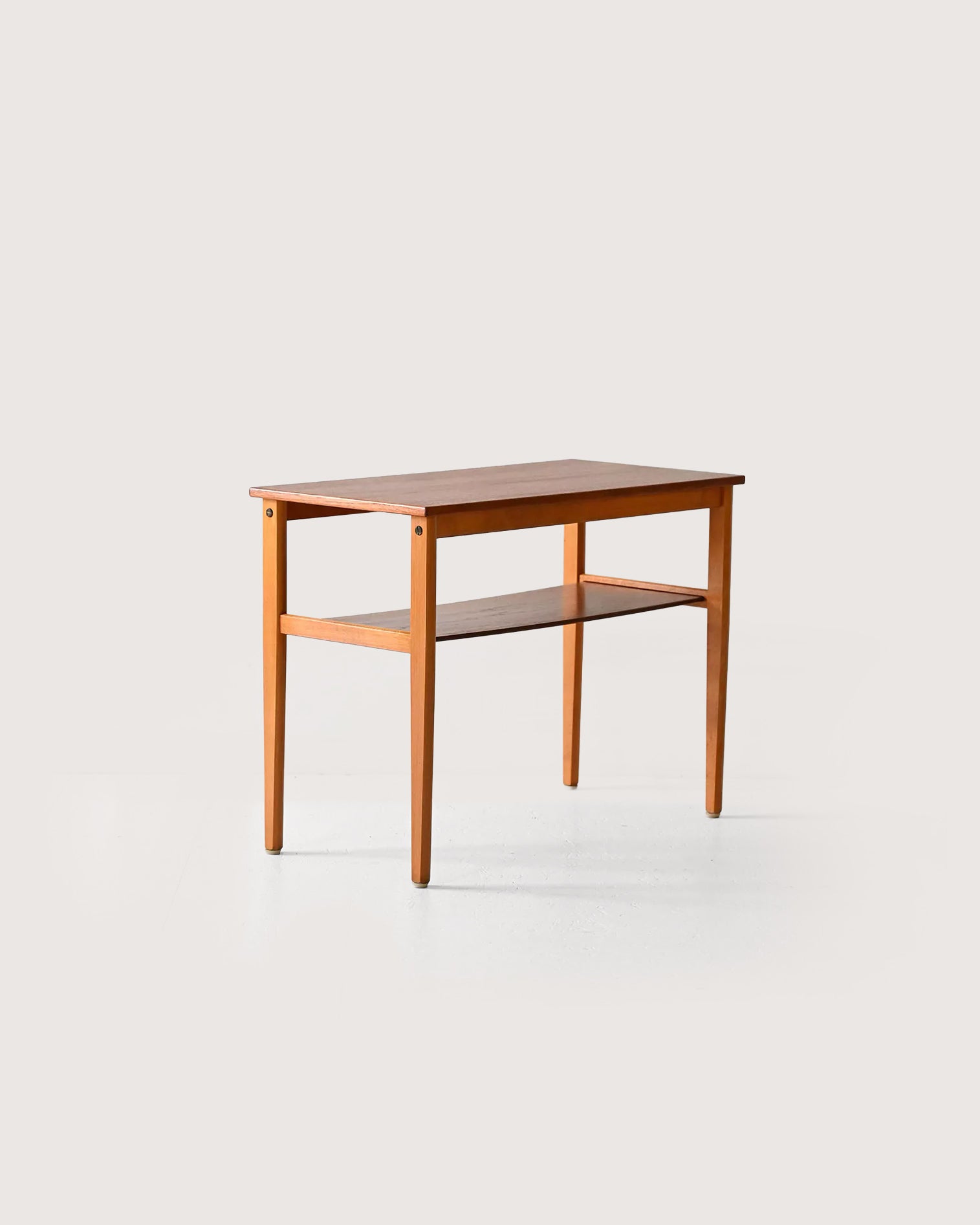 Tavolino scandinavo vintage anni 50 in faggio e teak