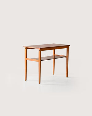Tavolino scandinavo vintage anni 50 in faggio e teak
