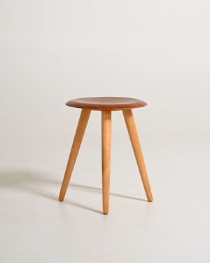 Sgabello scandinavo con seduta rotonda, anni '50/'60